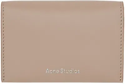 Acne Studios Beige Folded Leather Card Holder In Cgz Taupe Beige