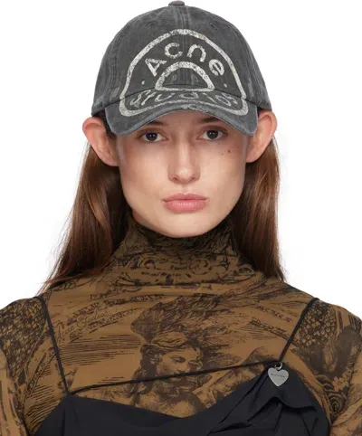 Acne Studios Black Printed Logo Cap