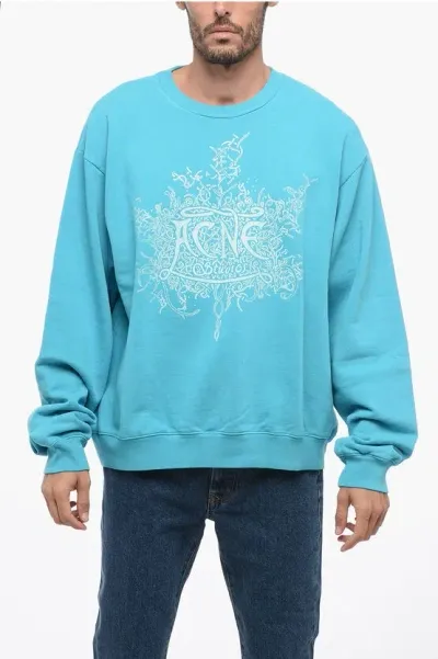 Acne Studios Blue Bonded Sweatshirt In Bgt Fluo Blue