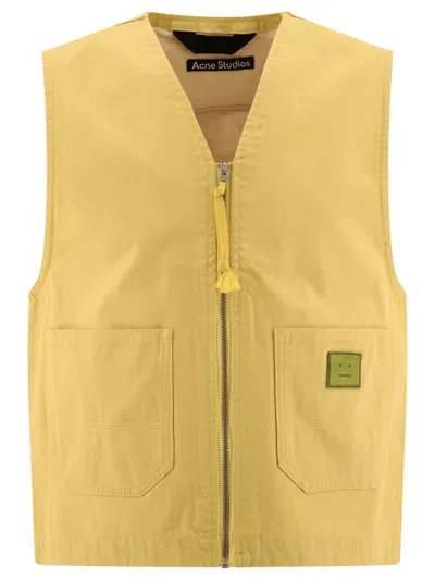 Acne Studios Canvas Vest Jacket In Yellow