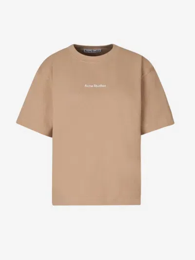 Acne Studios Cotton Logo T-shirt In Brown