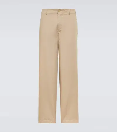 Acne Studios Cotton Straight Chinos In Beige