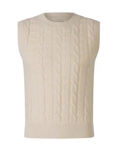 Acne Studios Crewneck Cable Knit Vest In Mini Logo Patch On The Front