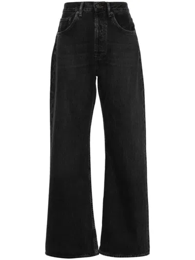 Acne Studios Low-rise Wide-leg Jeans In Black