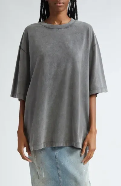 Acne Studios Exford Oversize T-shirt In Faded Black