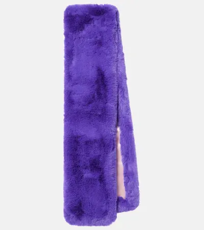 Acne Studios Faux Fur Scarf In Purple