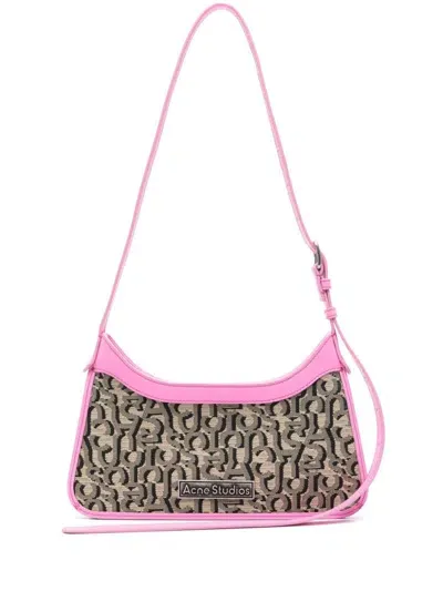 Acne Studios Mini Monogram Platt Shoulder Bag In Neutrals