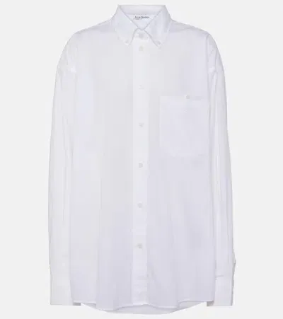 Acne Studios Puff-sleeve Cotton Blouse In White