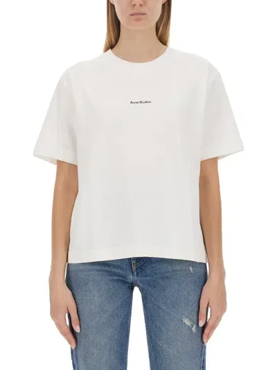 Acne Studios T-shirt With Logo In White