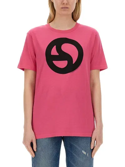 Acne Studios T-shirt With Print In Pink