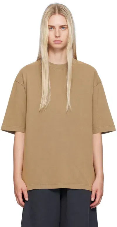 Acne Studios Tan Garment-dyed T-shirt In Dia Taupe Brown