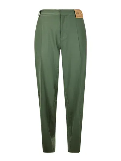 Act N°1 Light Wool Trousers In Green