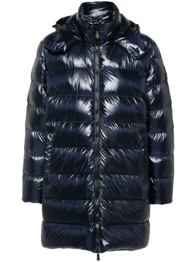 Add Detachable-hood Down Coat In Blue