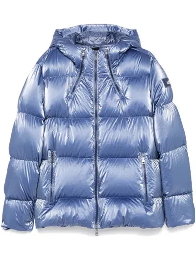 Add Laminated Puffer Jacket In Blue