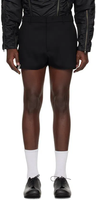 Ader Error Black Belt Loop Shorts In Noir