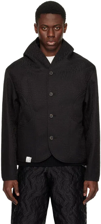 Ader Error Black Collarless Blazer In Noir