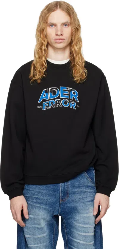 Ader Error Black Embroidered Sweatshirt In Noir