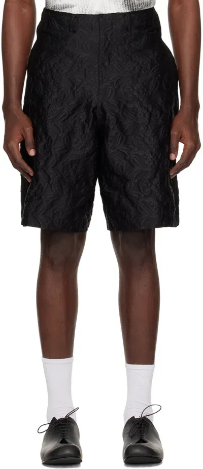 Ader Error Black Paneled Shorts In Noir