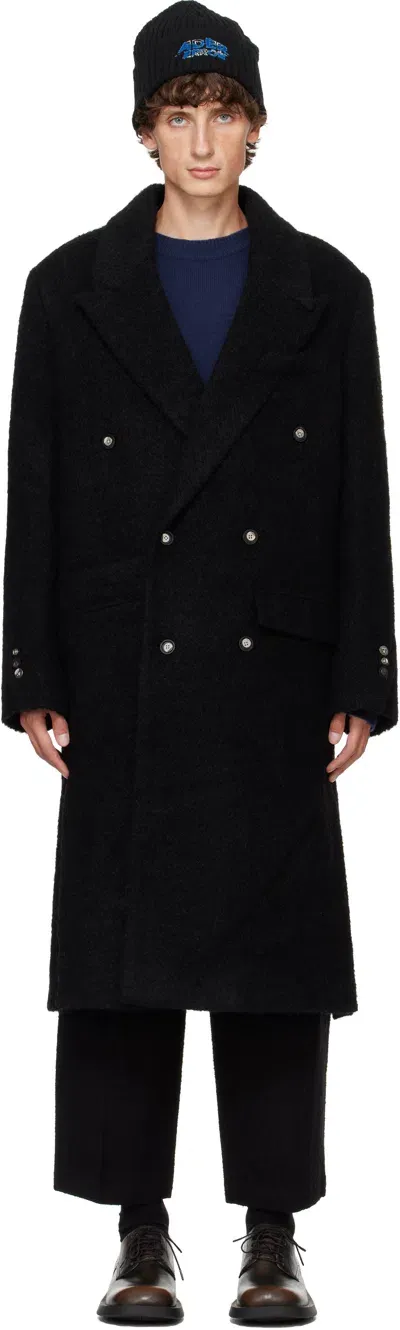 Ader Error Black Peaked Lapel Coat In Noir