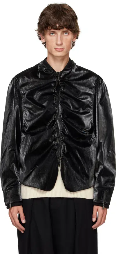 Ader Error Black Product. 21 Faux-leather Jacket In Noir