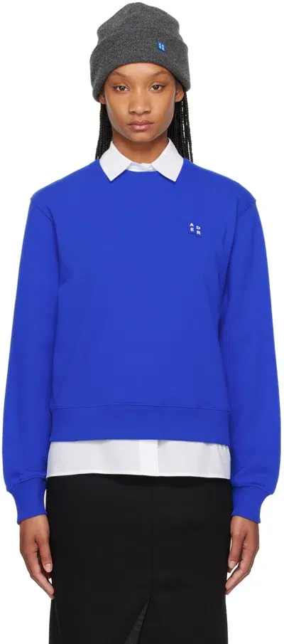 Ader Error Blue Crewneck Sweatshirt In Z-blue