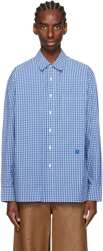 Ader Error Blue Droptail Shirt In Z-blue