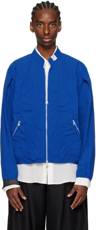 Ader Error Blue Ruched Bomber Jacket