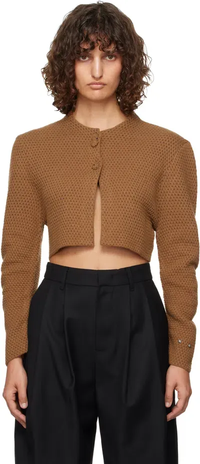 Ader Error Brown Cropped Cardigan