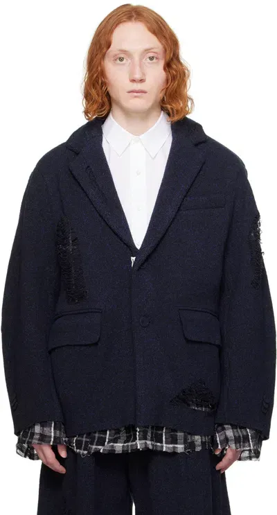 Ader Error Navy Varto Blazer In Noir