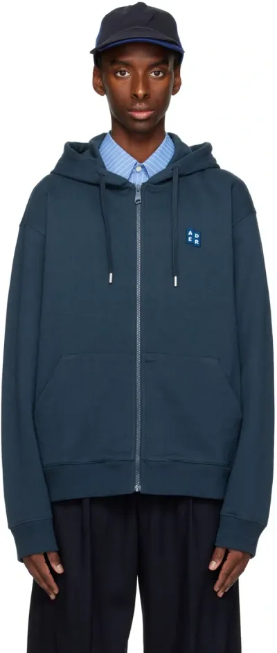 Ader Error Navy Zip Hoodie