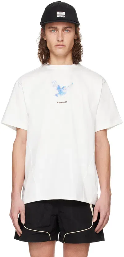 Ader Error White Graphic T-shirt In Off White