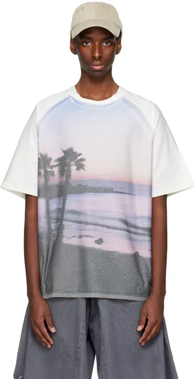 Ader Error White Printed T-shirt In Purple