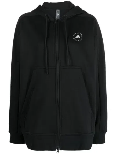 Adidas By Stella Mccartney Adidas By Stella Mc Cartney Logo Organic Cotton Hoodie In Black