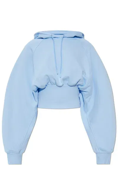 Adidas By Stella Mccartney Cropped Hoodie In Blue