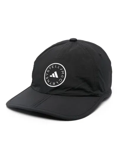 Adidas By Stella Mccartney Run Brand-print Recycled-polyamide Baseball Cap In Black