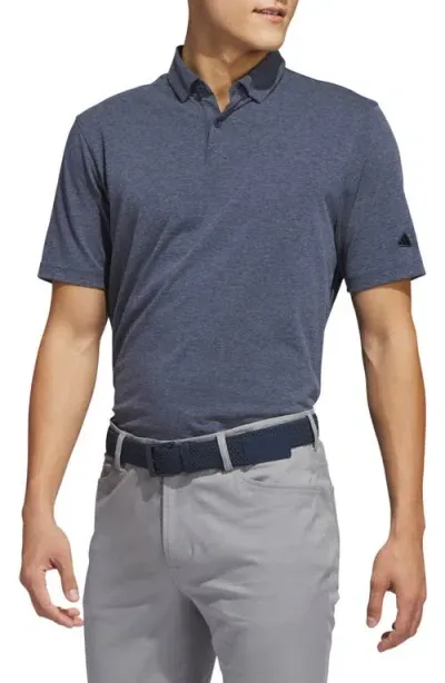 Adidas Golf Go-to Mélange Polo Shirt In Collegiate Navy