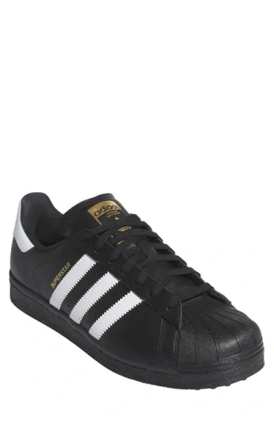 Adidas Golf Superstar Spikeless Golf Shoe In Black/white/gold Met.