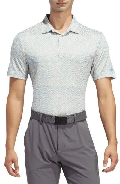 Adidas Golf Ultimate365 Jacquard Golf Polo In Semi Blue Burst