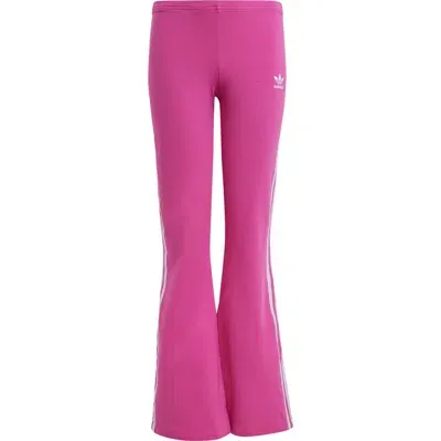 Adidas Originals Adidas Kids' 3-stripes Flare Leggings In Semi Lucid Fuchsia