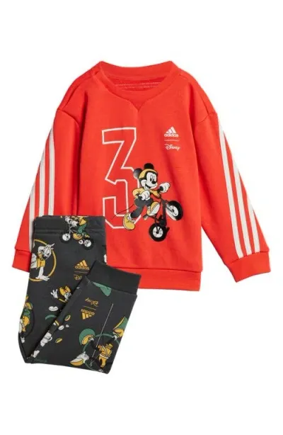 Adidas Originals Boys Adidas Disney Mickey Mouse Set In Off White/bright Red/semi Spark