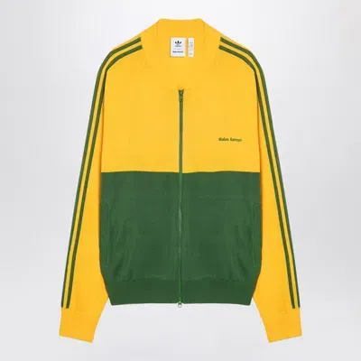 Adidas Originals By Wales Bonner Adidas By Wales Bonner Yellow/green Zip Sweatshirt In White