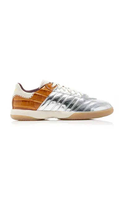 Adidas X Wales Bonner Samba Metallic Leather Sneakers In Silver