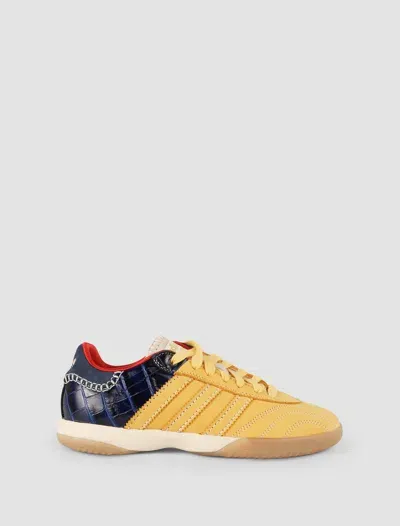 Adidas X Wales Bonner Sneakers Samba Suede In St Fade Gold,st Fade Gold,collegiate Navy