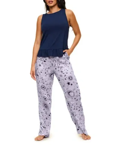 Adore Me Aerys Pajama Tank & Pants Set In Novelty Purple