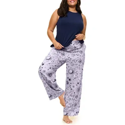 Adore Me Aerys Pajama Tank & Pants Set In Novelty Purple