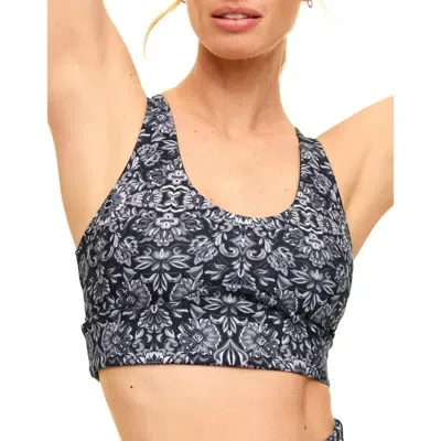 Adore Me Lotus Medium Support Lotus Sports Bra In Geo Black