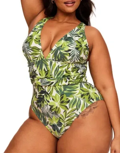 Adore Me Monroe Swimwear One-piece In Tropical Green