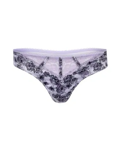 Adore Me Rochelle Thong Panties In Floral Purple