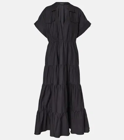 Adriana Degreas Cotton Maxi Dress In Black