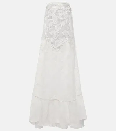 Adriana Degreas Jacquard Maxi Dress In White